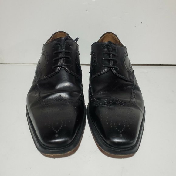 Magnanni Sergio Wingtip Oxford Dress Shoes Black Calfskin Leather 13974 Sz 9 M main image 7